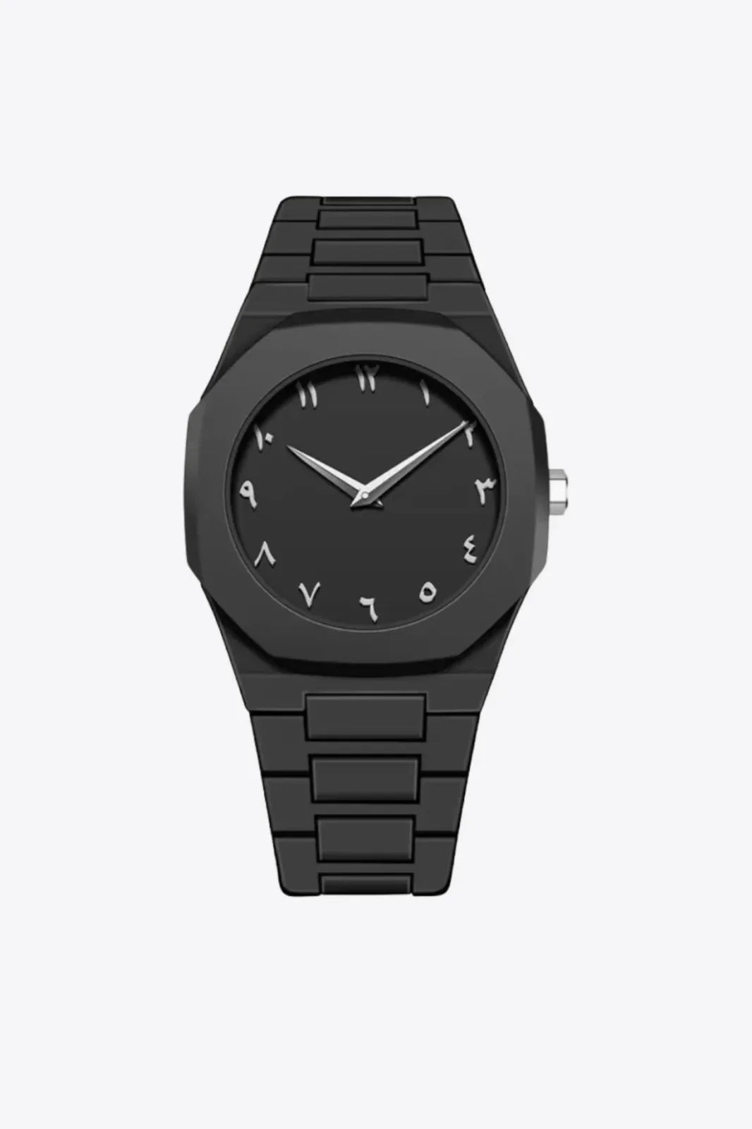 Aura Black Arabic Dial Watch - Premium Matte Stainless Steel Wristwatch